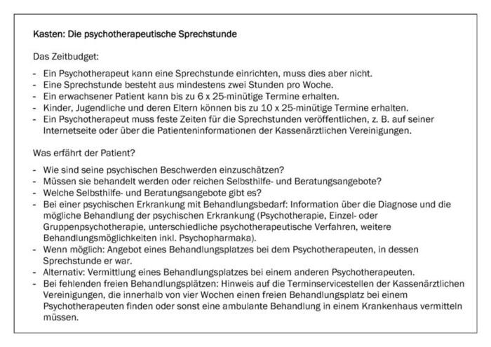 Die psychotherapeutische Sprechstunde